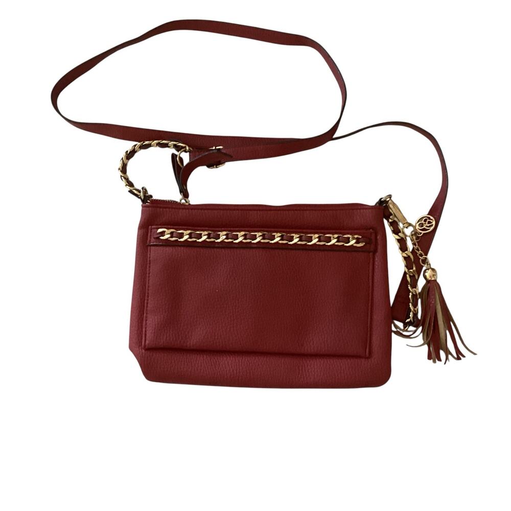 Jessica Simpson  Burgundy Tassle Over The Shoulder Bag Purse